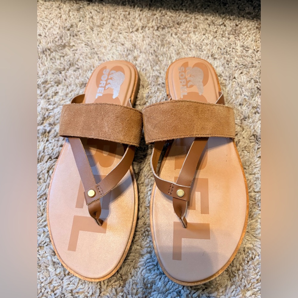 Sorel Women's Brown Suede Sandals size 8.5